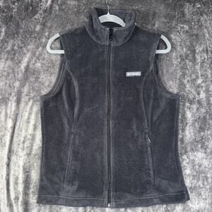 Columbia Women’s Fleece Vest Gray Full Zip Outdoor Hiking Size Large